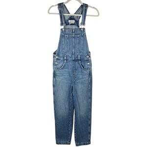 Madewell Straight-Leg Jean Overalls‎ XXS Hickory Wash Faded Denim Cropped Length